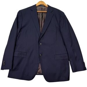 Suitsupply Mens 46R Slim Fit Napoli REDA Wool Blazer Navy 2-Button Sport Coat